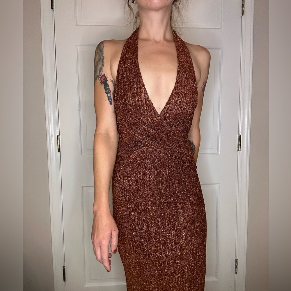 🌑 S O L D 🌑 
Nookie Mystery Midi Dress - Rust